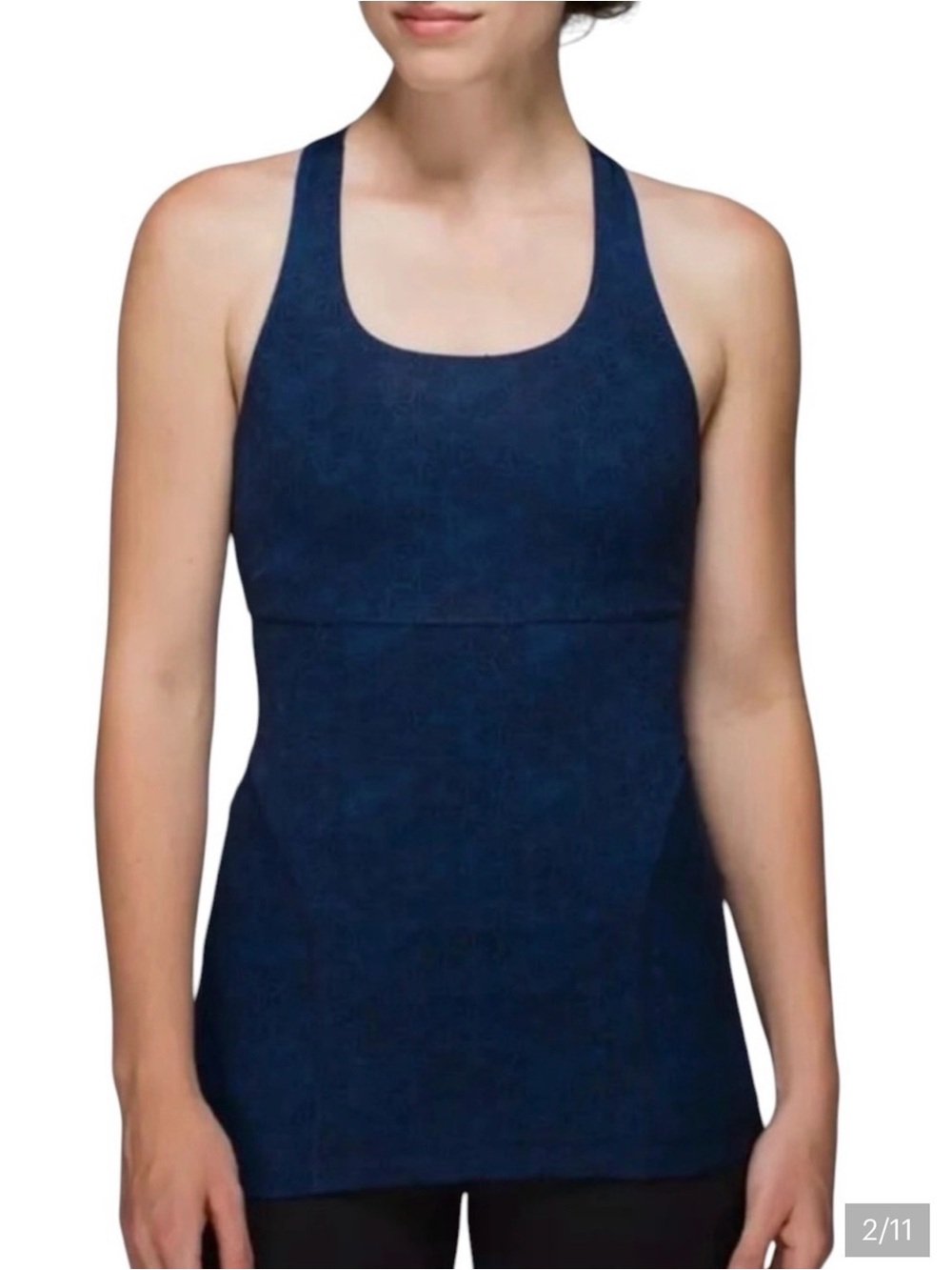 lululemon athletica Power Up Navy Blue and Black Tank Top
